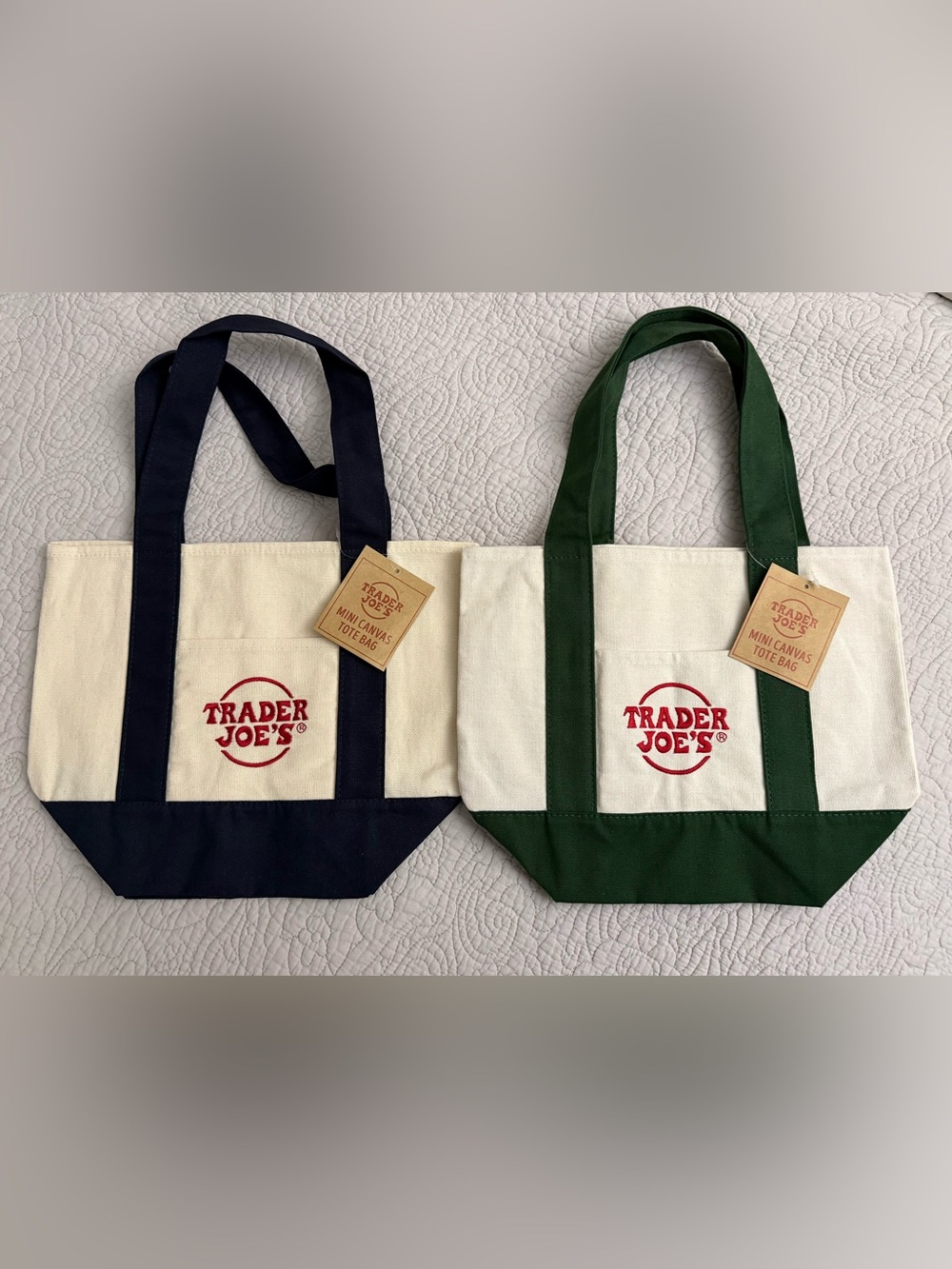 Trader Joes Mini Canvas Tote Bag Reusable Bag Shopping Bag Beach Bag Lunch Bag
